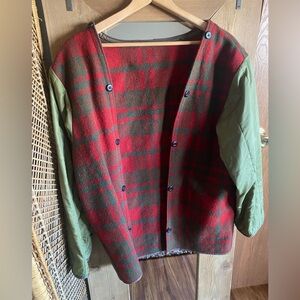 Plaid Red and Green Jacket